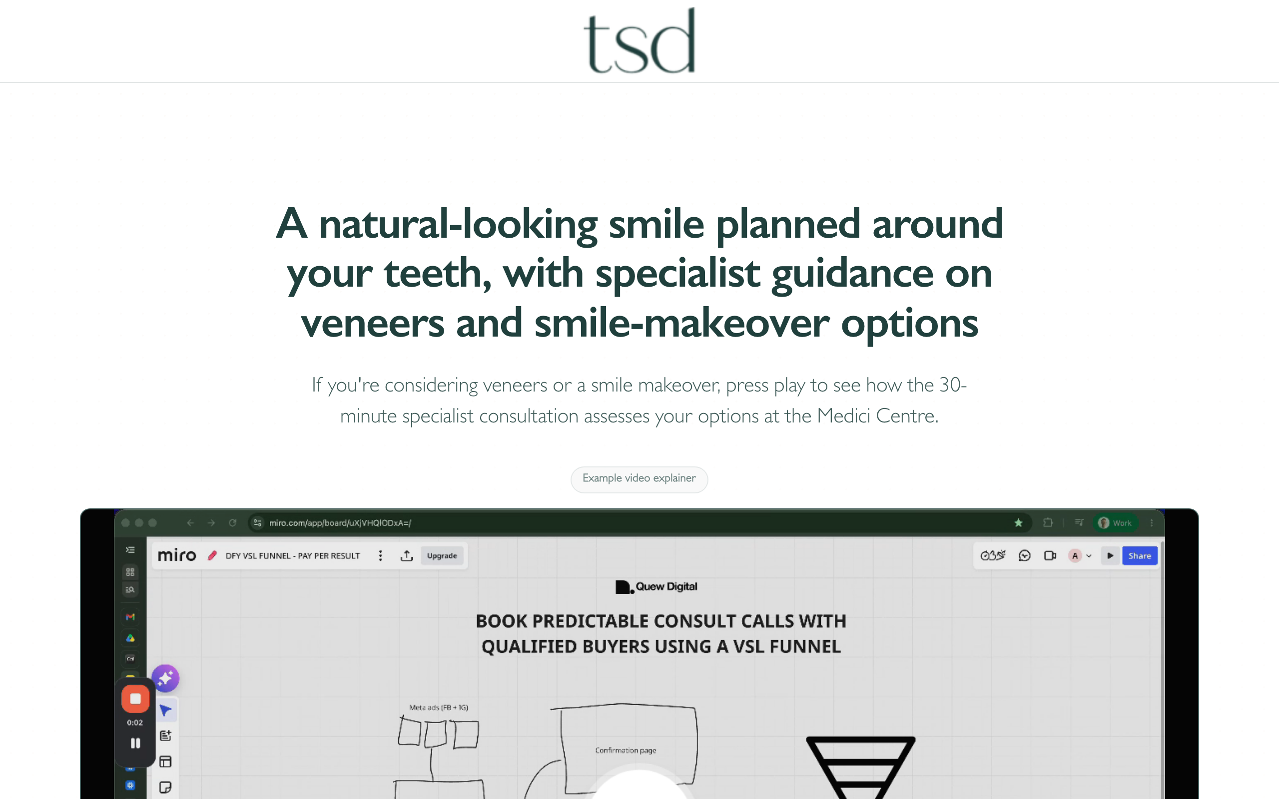 Landing page preview for Toowoomba Specialist Dental